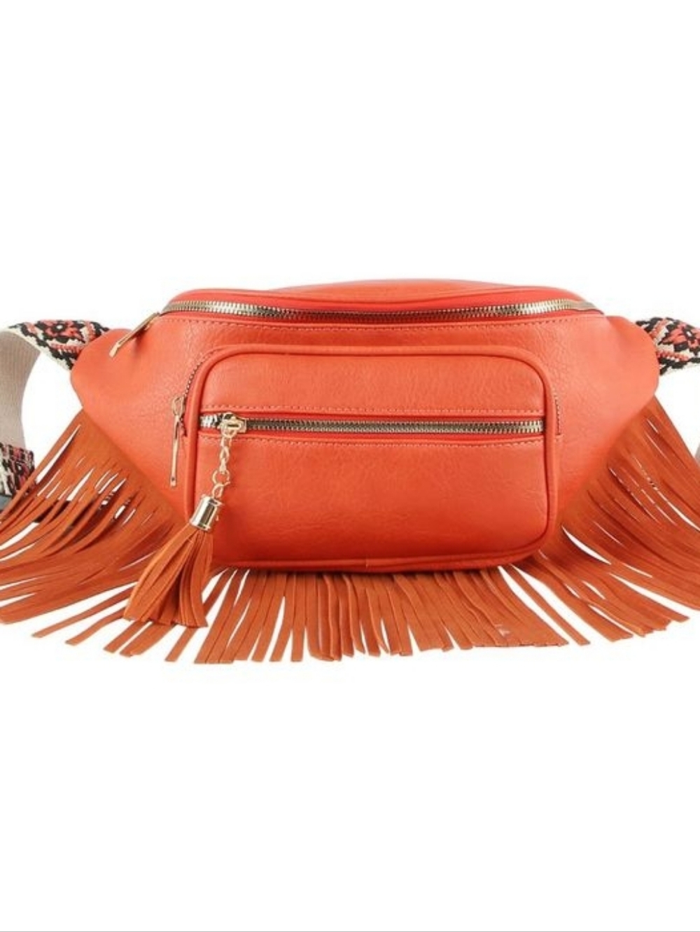 Orange Fringe Fanny Pack